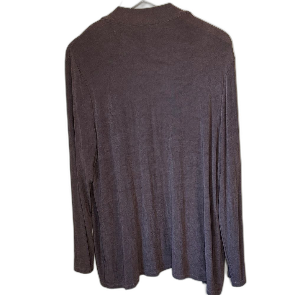 Dana Buchman XXL Chocolate Brown Open-Front Cardigan - P2P 28” - Picture 3 of 4